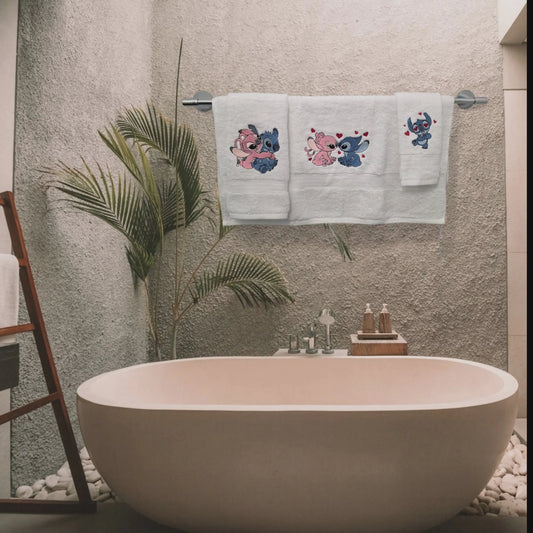 Stitch & Angel Embroidered Towel Set