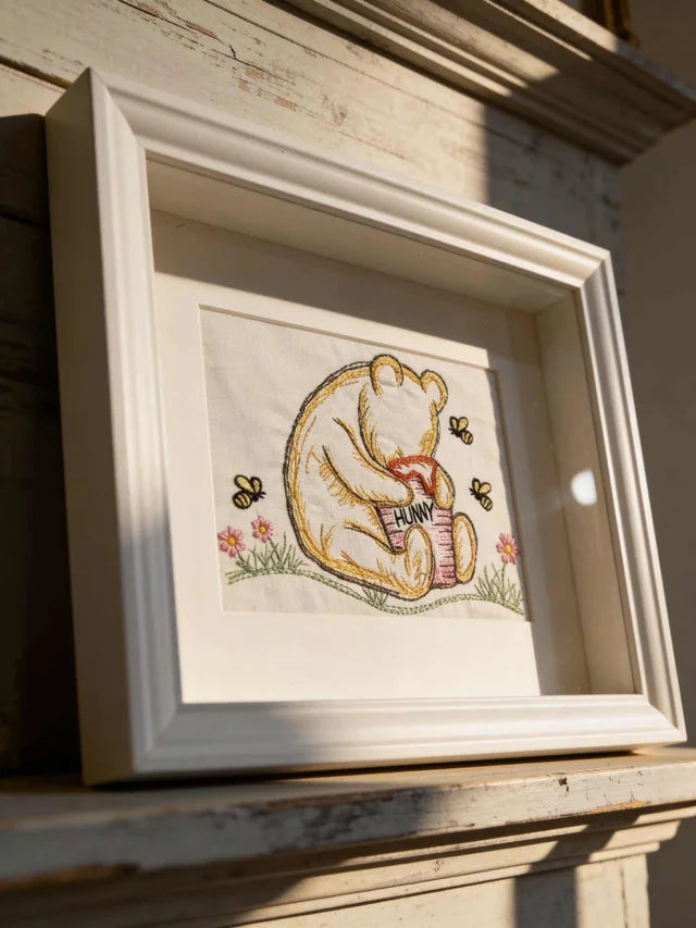 Winnie the Pooh Embroidered Shadowbox